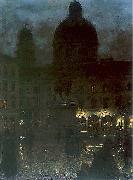 Aleksander Gierymski, Wittelsbacher Square during the night.